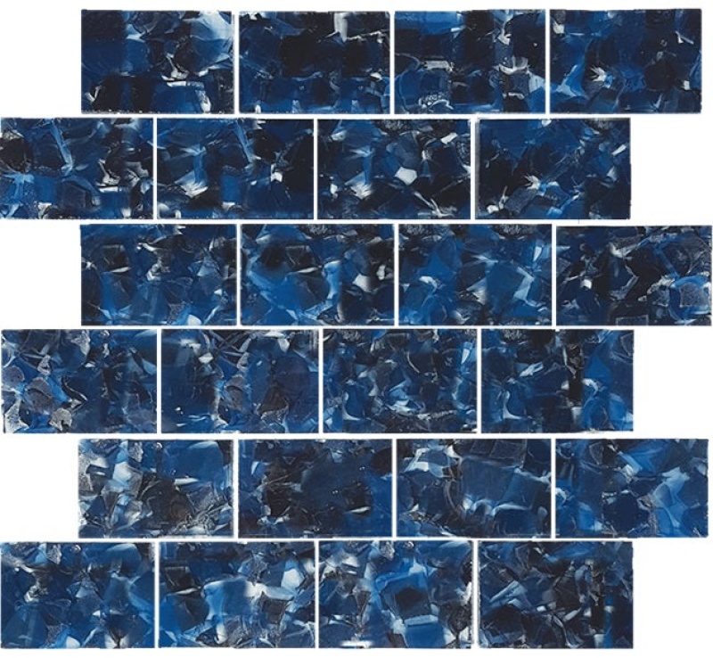 Aquatica Flower Oxford Glass Mosaic - 2" X 3" Staggered - Glossy