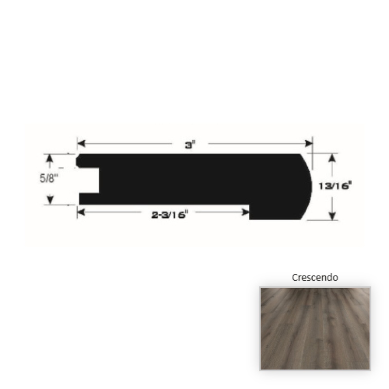 Symphony French White Oak Crescendo 90" Flush Stair Nose
