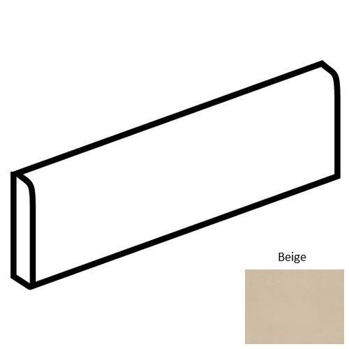 Neoconcrete Beige Porcelain Floor & Wall Trim - 3" X 24" Bullnose - Matte