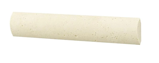 Ivory Cross Cut Travertine Liner - 1" X 6" Quarter Round - Unfilled & Honed