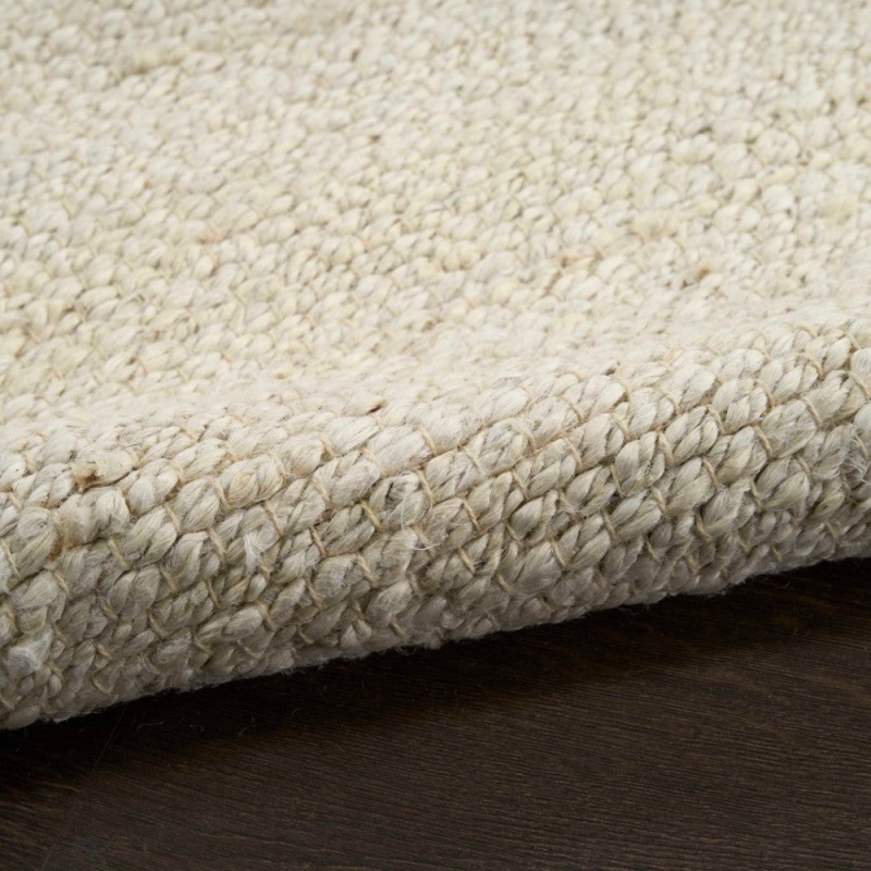 Natural Jute Ivory Njt01 Jute Bohemian Area Rug - 8 Ft X Round - Ivory