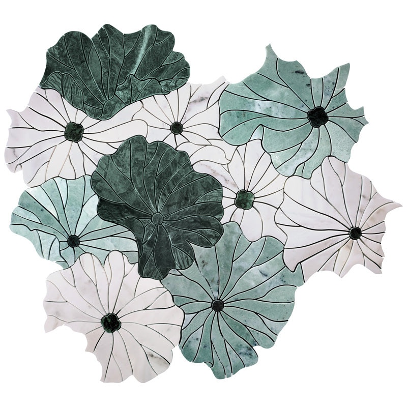 Majesty Masako Glass Mosaic - Flower - Polished