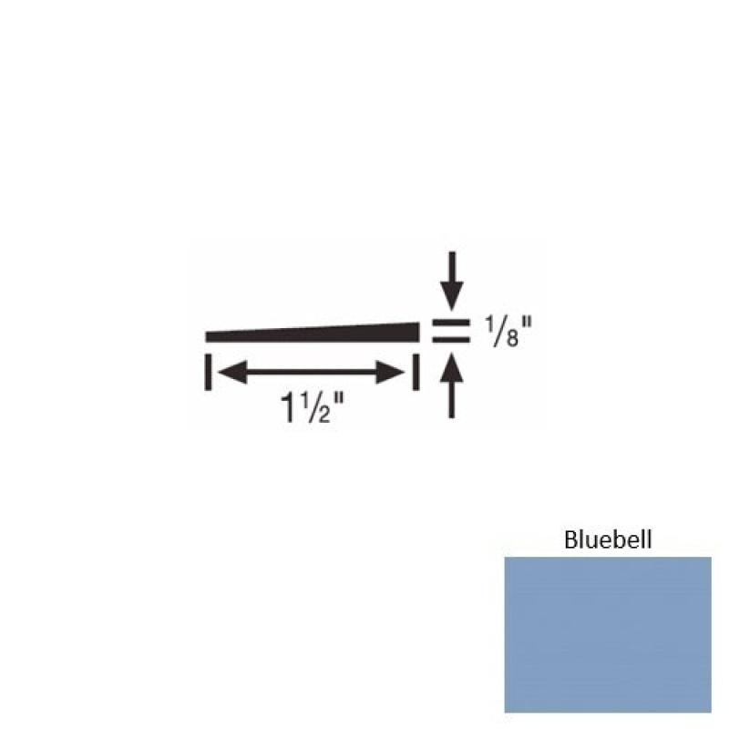 Solid 45 Bluebell Rubber Reducer Strip - 1 1/2" X 9 Ft (108") X 1/8"