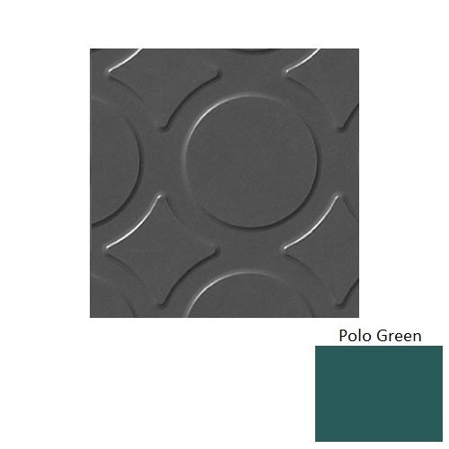 Flextones Polo Green Rct Radial III Textured Rubber Tile, 18" x 18"