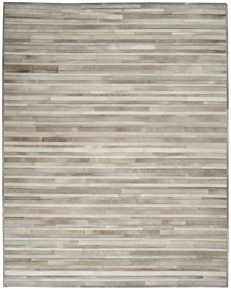 Prairie Pra1 Silver Cowhide Modern Area Rug