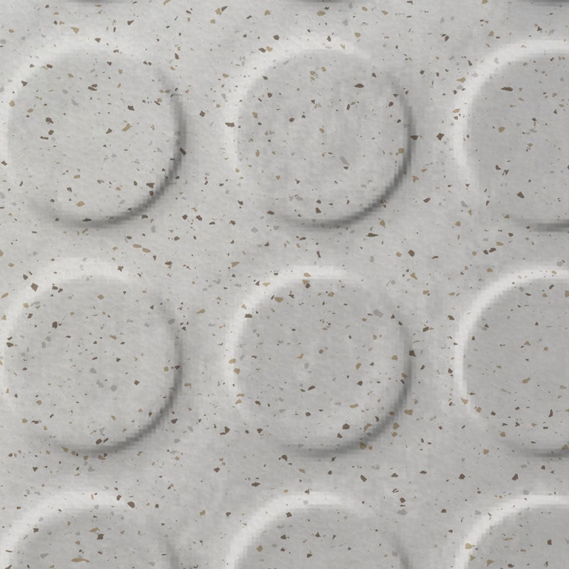 Johnsonite Snowcap Raise Round Color Splash Speckled Rubber Tile - Textured - 24" X 24"