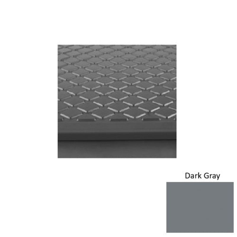 Solid 30 Dark Gray Rubber (Sq) With Galley Red Abrasive Strip Stair Tread With Dupont Kevlar - Textured