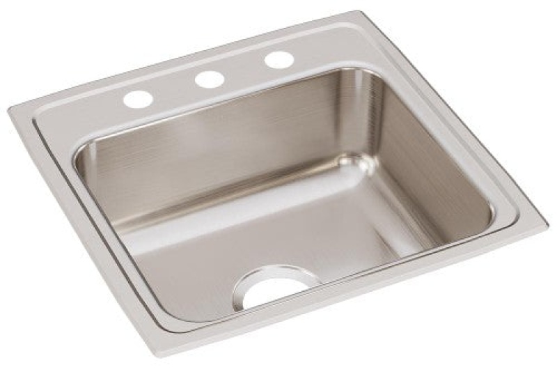 Lustertone Classic Stainless Steel Drop-In Single Bowl Kitchen Sink