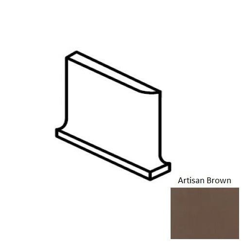 Color Wheel Classic Artisan Brown 6" x 6" Flat Top Cove Base Corner Left