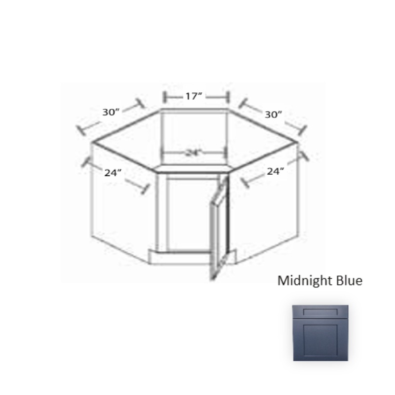 Framed Shaker Signature Midnight Blue Base Cabinet