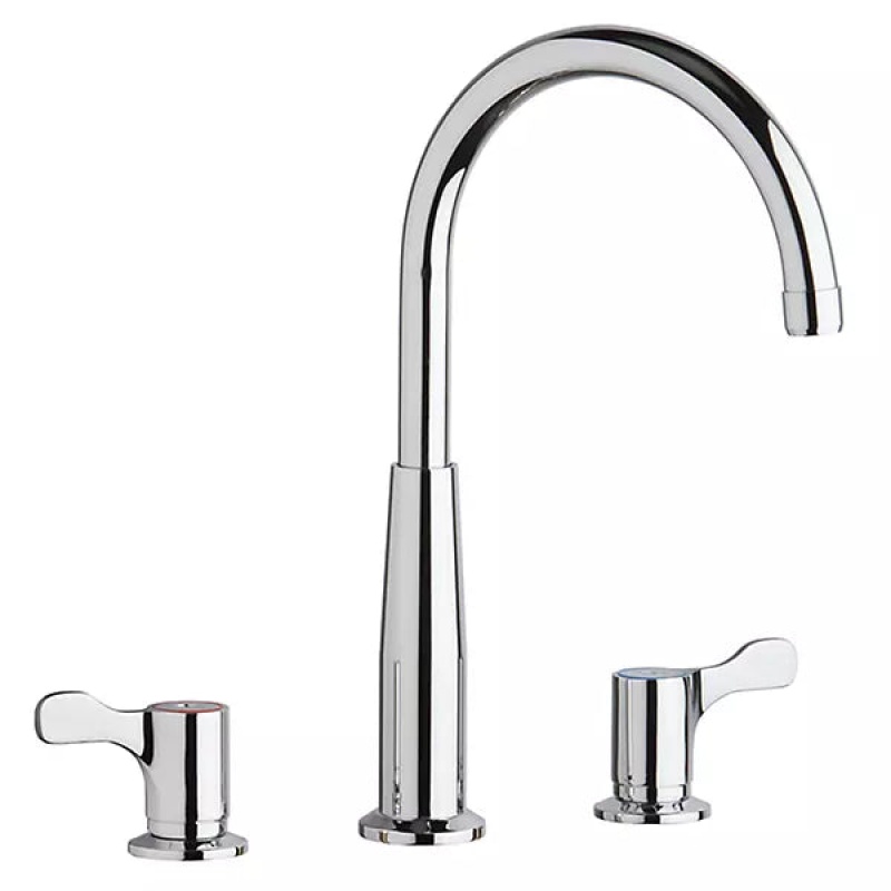 Lkd232sc Chrome Wall Mount Kitchen Faucet - Double Handle Three Holes - Chrome