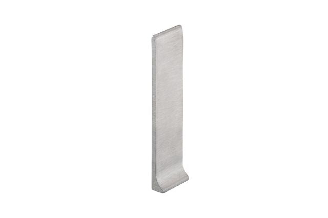 Designbase Sl E Left End Cap Metal Tile Edging Trim - Brushed Stainless Steel
