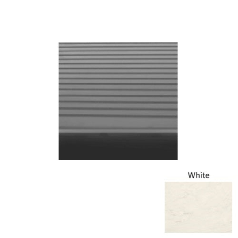 Marbleized 80 White Light Duty Rib Rubber (Sq) Stair Tread - Textured