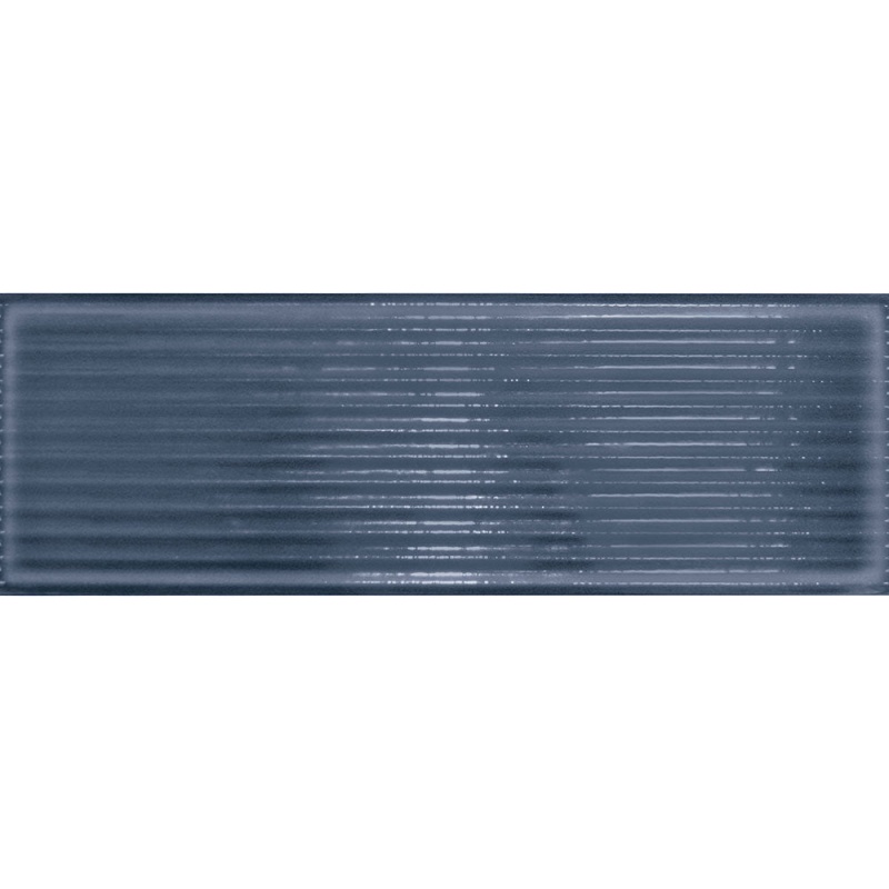 Glassalike Groove Blu Porcelain Tile - Glossy - 4" X 12"