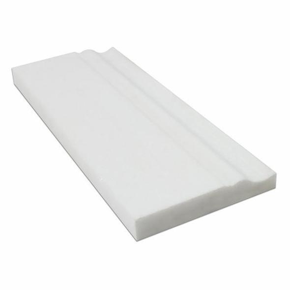 Thassos White Marble Baseboard - 4 3/4" X 12"
