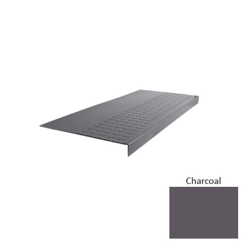 Flextones Charcoal Type 701E Distinct Designs Rubber - 15" X 72" Stair Tread - Rgt Radial Ii Raised Disc Design