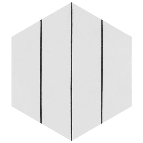 Porto Black Porcelain Tile - Glossy - 8 5/8" x 9 7/8" Hexagon