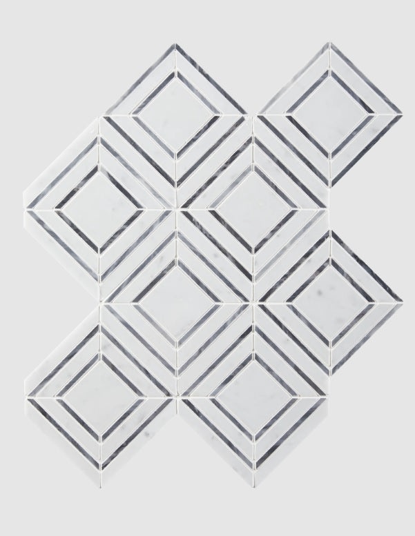 Harlow Bianco Marble Mosaic - Pattern - Polished