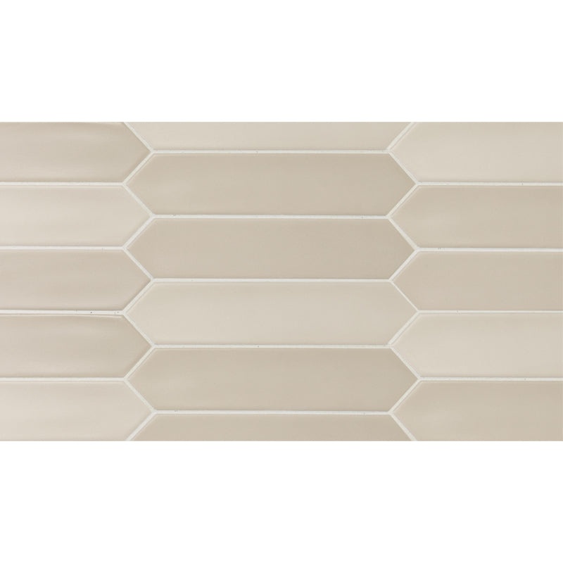 Alfama Pickets Muslin Ceramic Tile - Matte - 2" X 10"