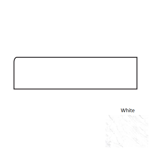 Calacatta White Ceramic Wall Trim - 2" x 10" Bullnose - Matte