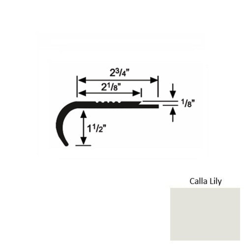 Solid 10 Calla Lily Rubber Underlap Stair Nosing