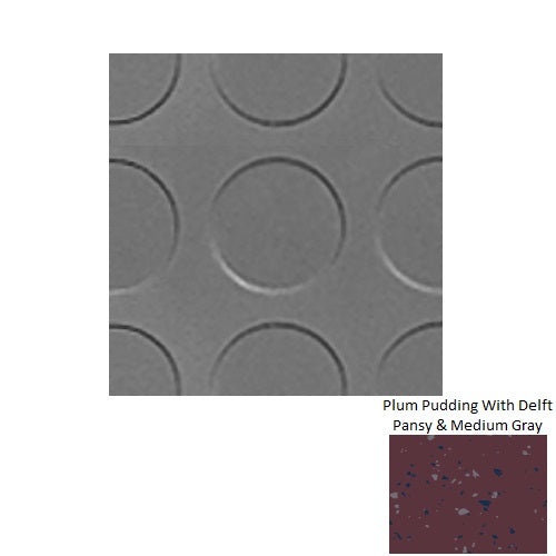 Spextones Plum Pudding With Delft Pansy & Medium Gray Rlt Radial Low Profile Rubber Distinct Designs Tile - Textured - 18" X 18"