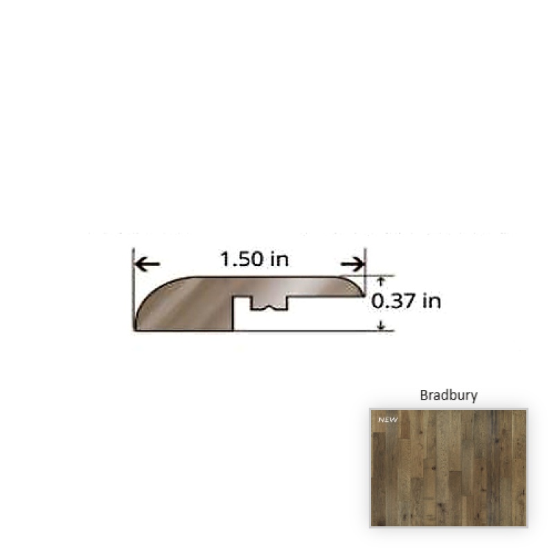 Novella Hickory Bradbury Hardwood Moulding / Trim - 84.25" Reducer - Truemark Glaze Tek