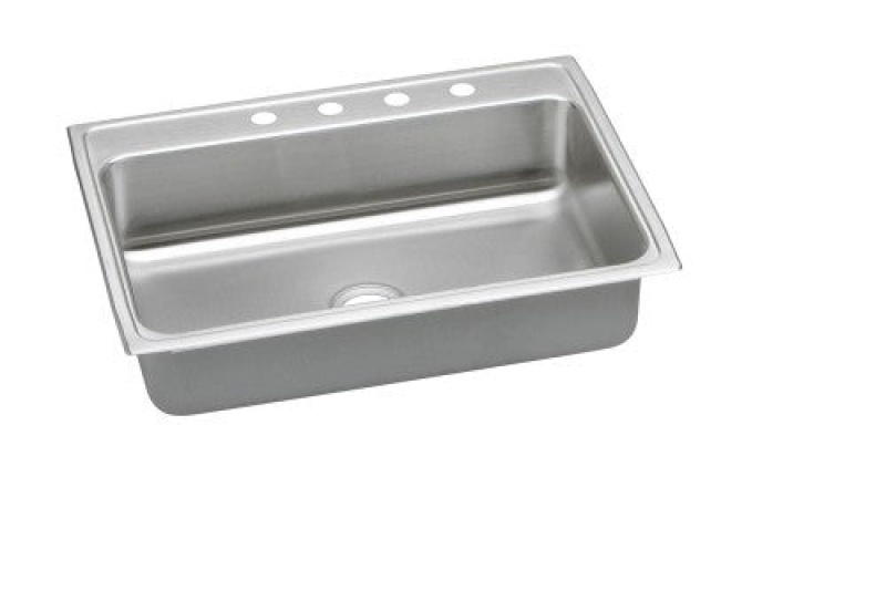 Lradq312265mr2 Lustertone Classic Stainless Steel Drop In Single Bowl Kitchen Sink - 31" X 22" X 6 1/2" With 2 Holes - Stainless Steel