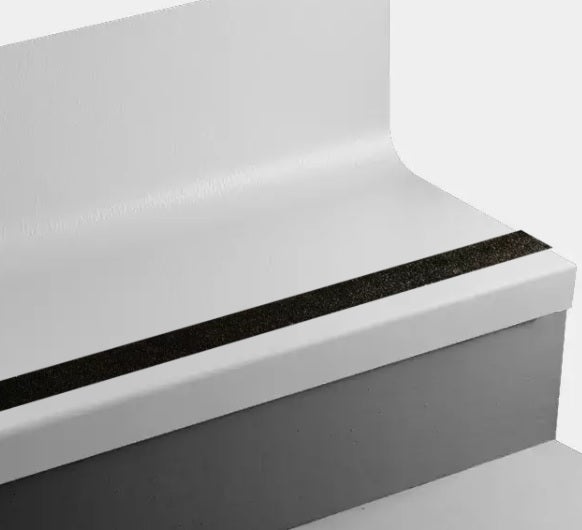 Johnsonite White Slipper Hammered Rubber Stair Tread
