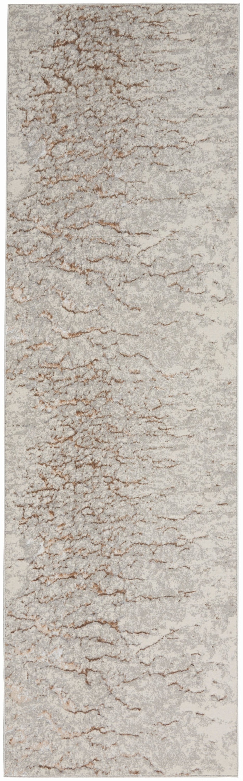 Metallic Grey Mocha Polyester Glam Area Rug