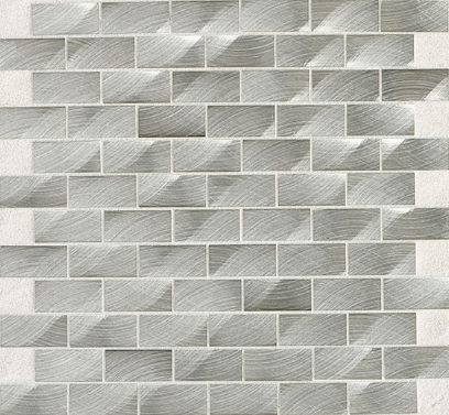 Structure Steel Aluminum Mosaic - 1" X 2" Brick Joint - Satin