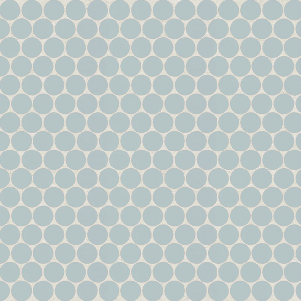 Marin Misty Blue Matte Porcelain Penny Round Mosaic