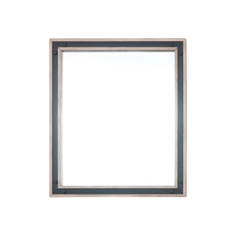 Ziva Rustic Barnwood Glass Framed Bathroom Mirror