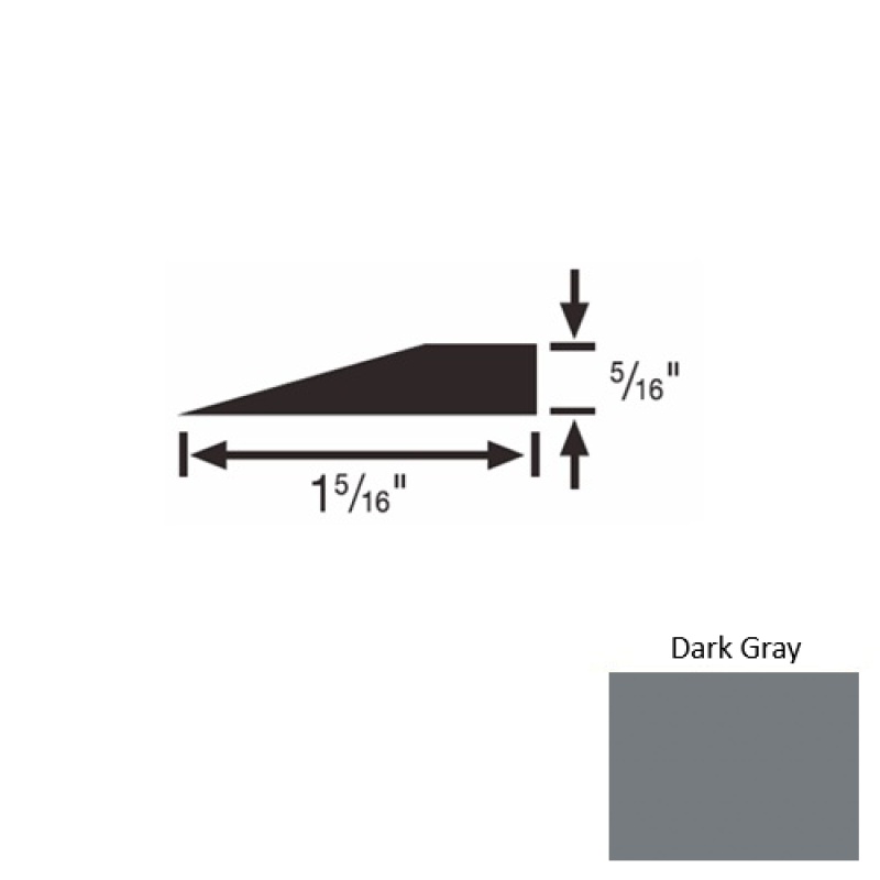 Solid 25 Dark Gray Rubber Reducer Strip