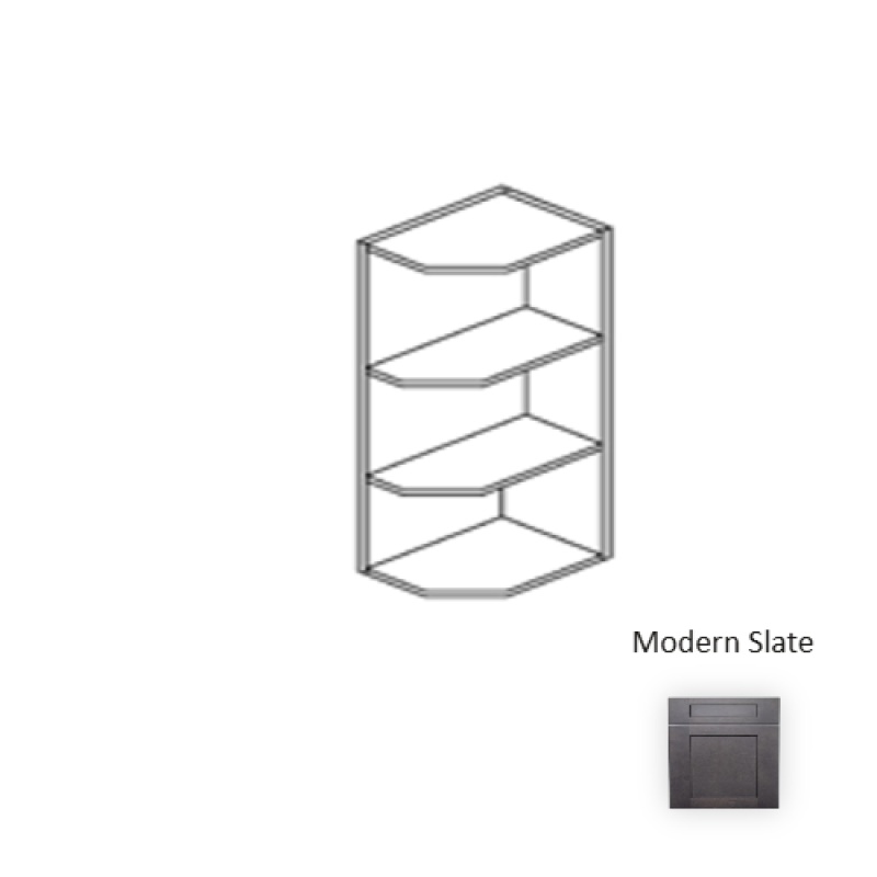 Ms.Wes0936 Framed Shaker Deluxe Modern Slate Natural Clear Coat Wood Kitchen Wall Cabinet - 9" X 36" X 12" - Natural Clear Coat
