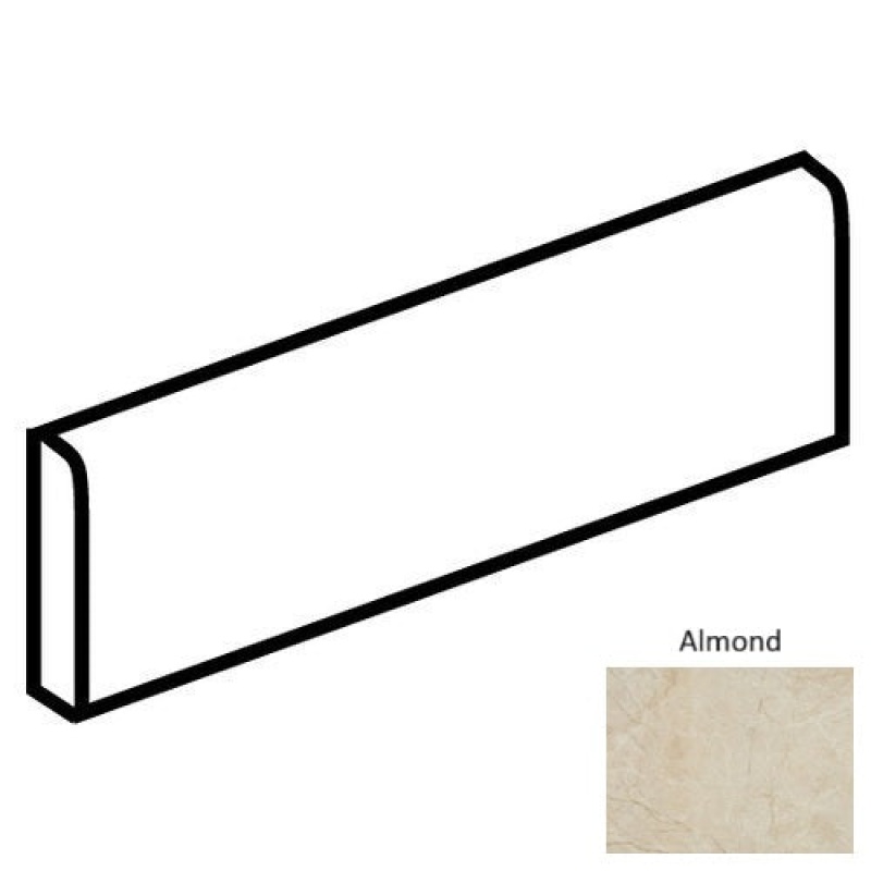 Core Fundamentals Platinum Almond Porcelain Floor Trim - 3" X 12" Bullnose - Matte