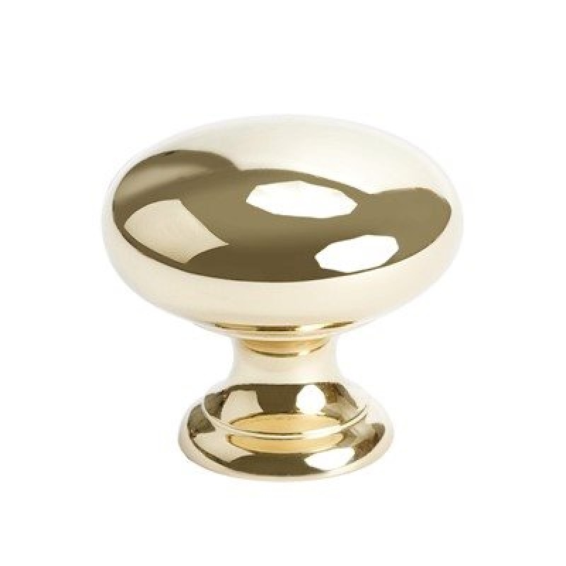 Plymouth Zinc Cabinet Knob - Polished Brass - 1 1/4" Diameter
