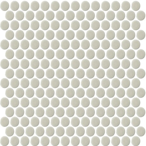 Savvy Oat Porcelain Mosaic - Penny Round - Glossy