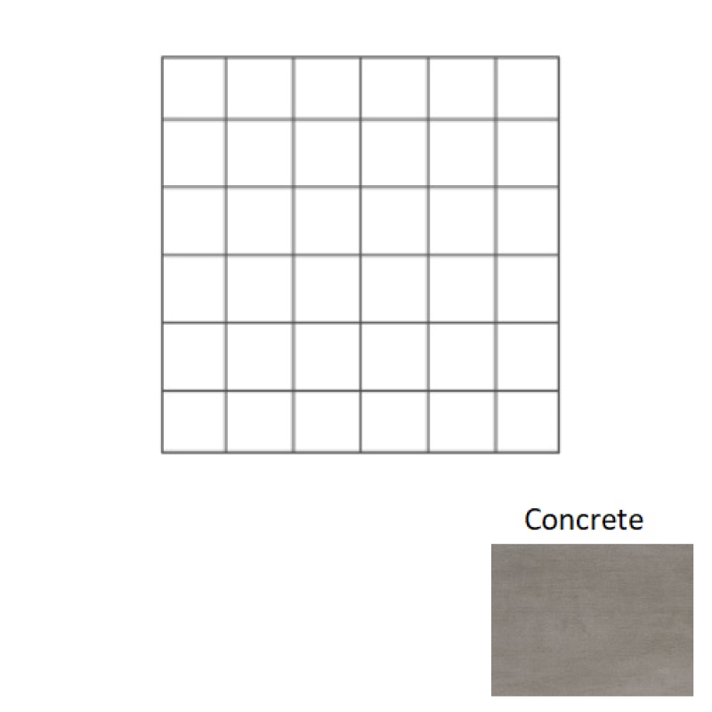 Gridscale Concrete Ceramic Mosaic - 2" X 2" - Matte