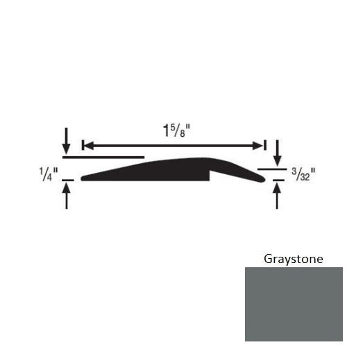 Flextones Graystone Vinyl 156 Underslung Reducer - 1 5/8" X 35 Ft Coils - Thermoplastic