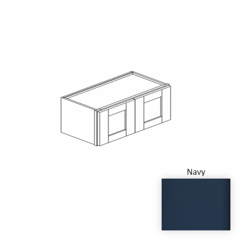 Navy Wood Kitchen Wall Cabinet