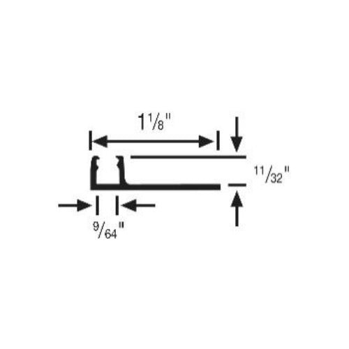 Black Plastic 102 Plastic Single Flange Track - 1 1/8" X 12 Ft - Plastic Single Flange Track