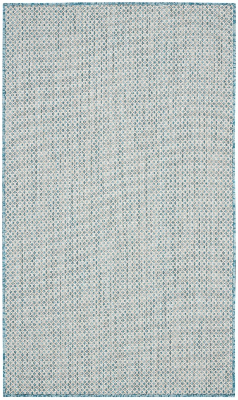 Courtyard Cou01 Ivory / Aqua Area Rug