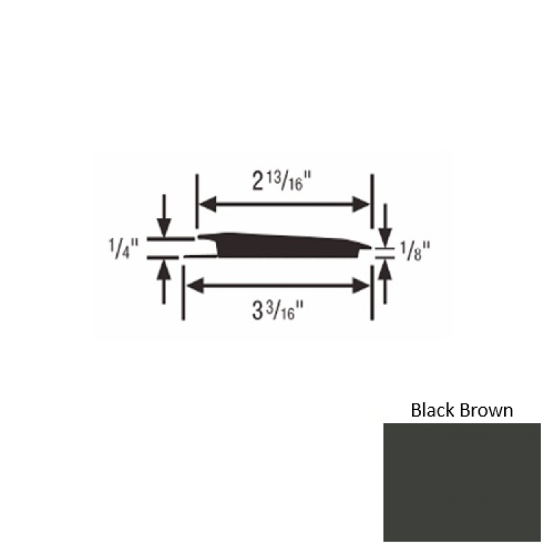Solid 65 Black Brown Rubber Rolling Traffic Transition