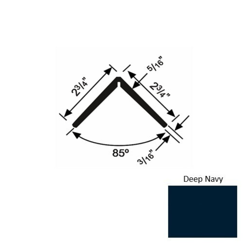 Solid 19 Deep Navy Rubber Corner Guard - 2 3/4" X 2 3/4" X 54"