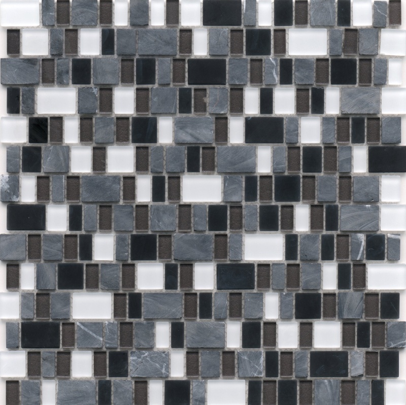 Unique Poem Stone & Glass Mosaic - Random Linear - Polished