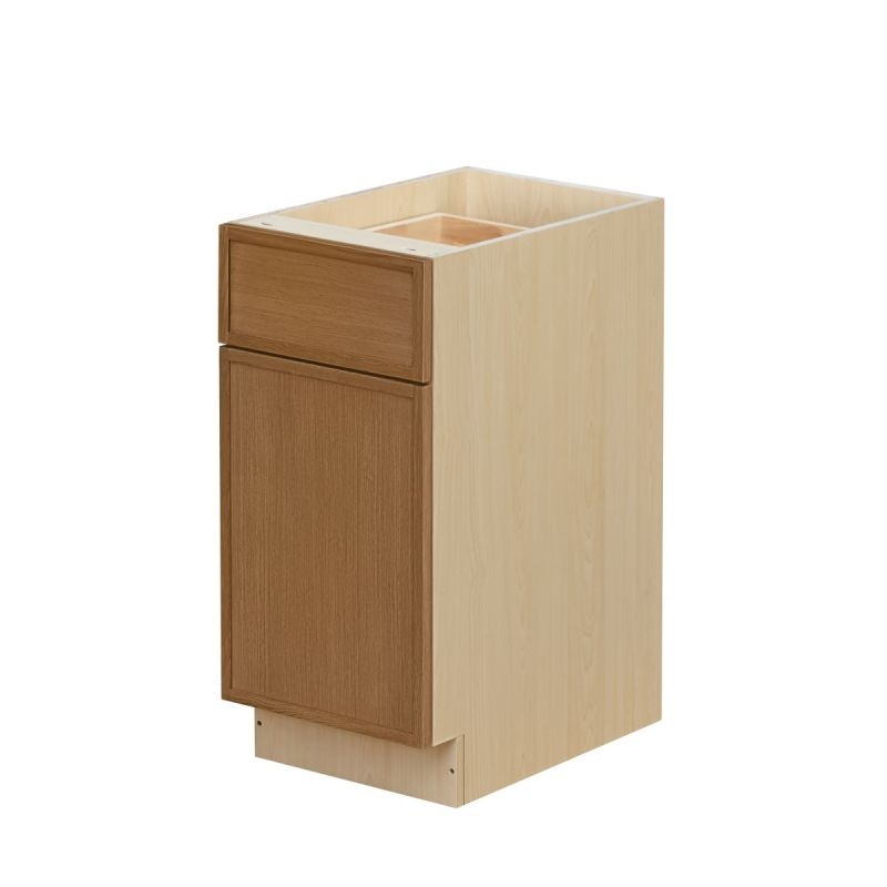 Shady Oak Slim Shaker Wood Kitchen Base Cabinet - 15" X 24" X 34 1/2" (Assembly Required) - Oak