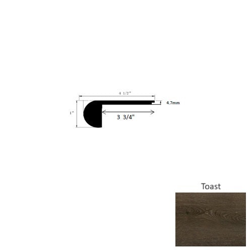 Performer Toast Luxury Vinyl Flush Stair Nose Trim