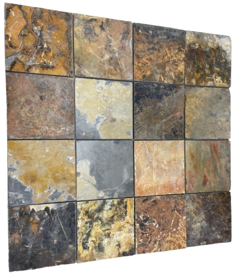 Rich Autumn Slate Mosaic - 2" X 2"