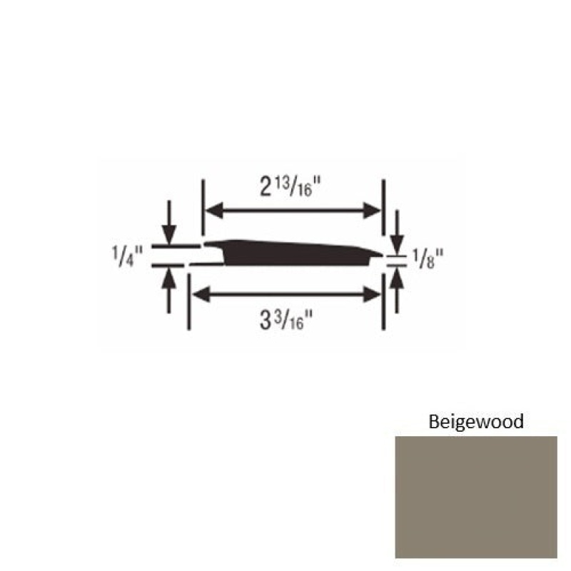 Solid 65 Beigewood Rubber Rolling Traffic Transition